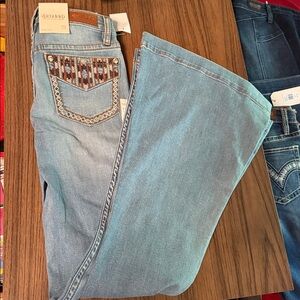 Shyanne Women's Blue Mid -Rise Flare Denim Jeans